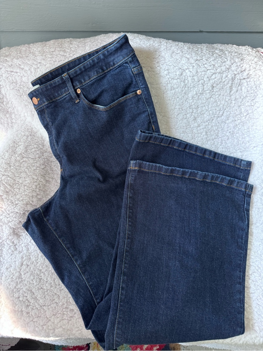 High rise Women's Plus Dark Blue Flare Jeans
